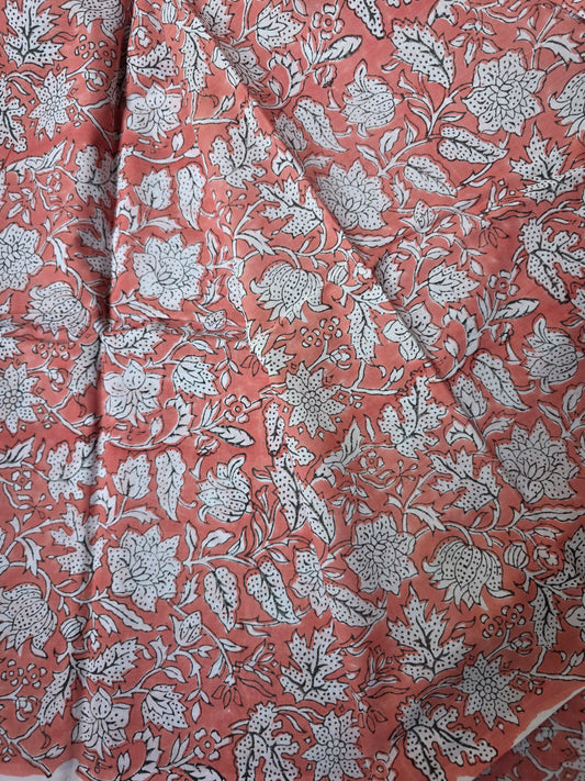 Pure Soft Cotton Handblock Printed Fabric