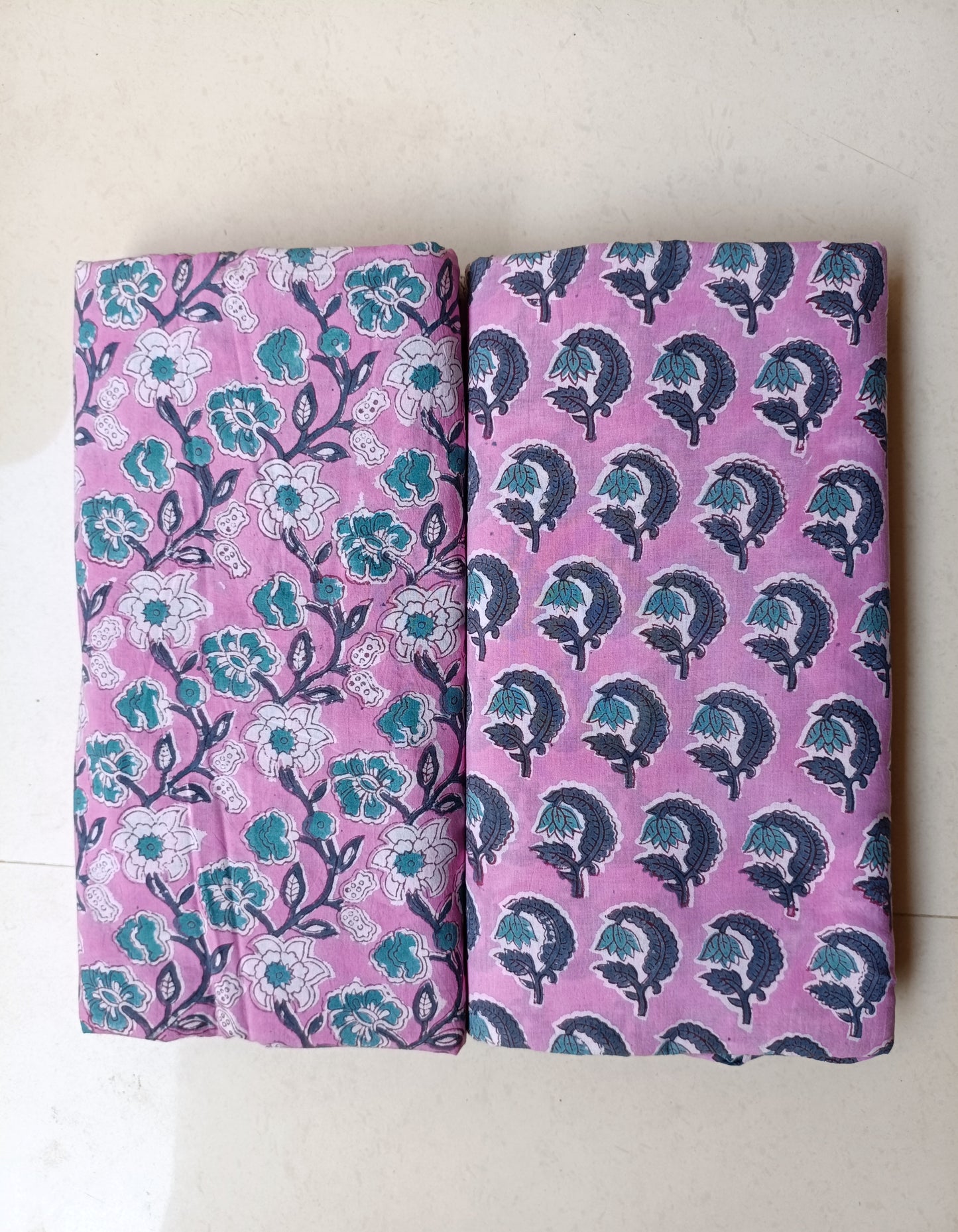 Pure Soft Cotton Handblock Printed 2PC Top-Bottom Suit Set