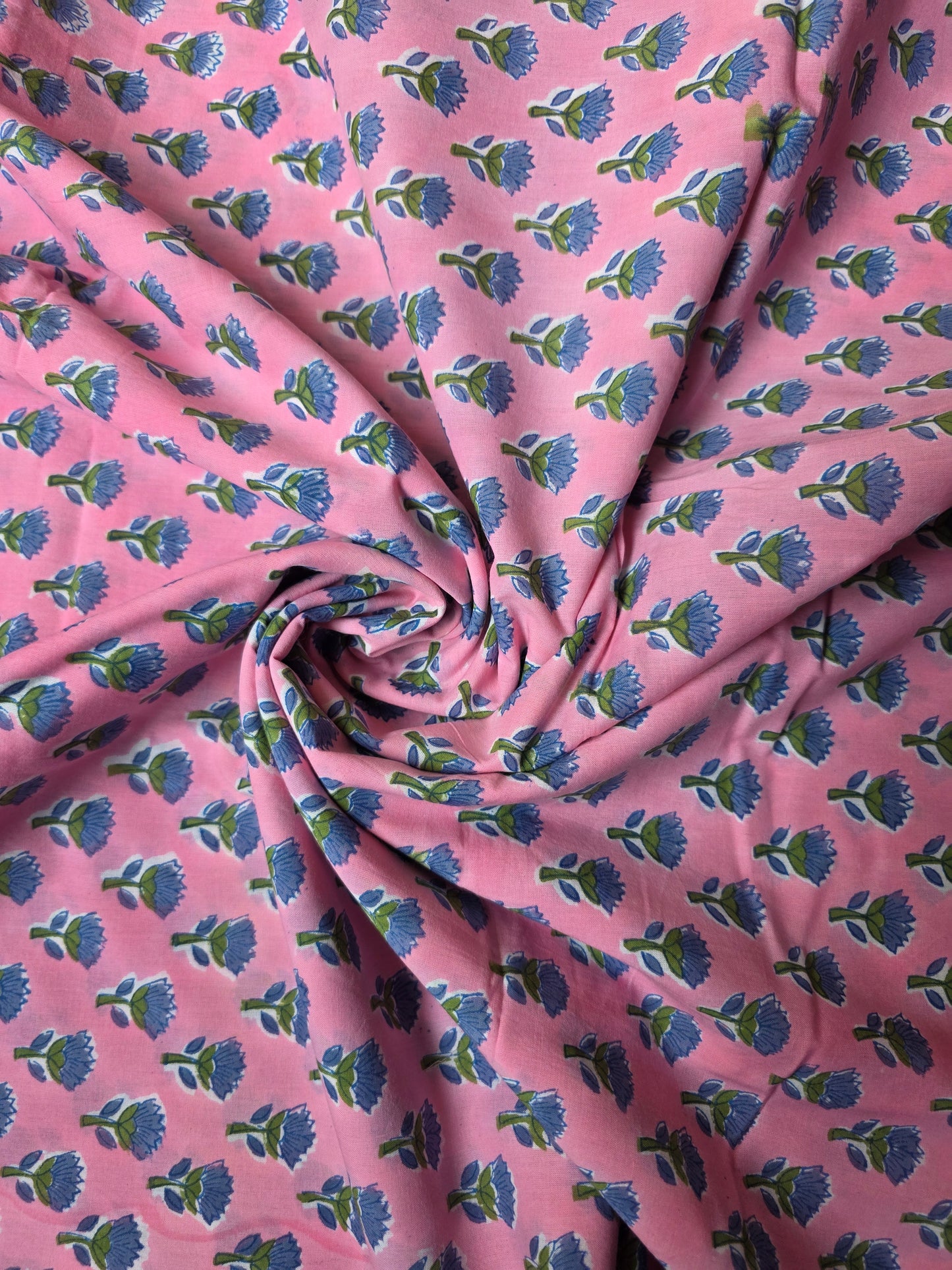 Pure Soft Cotton Handblock Printed Fabric