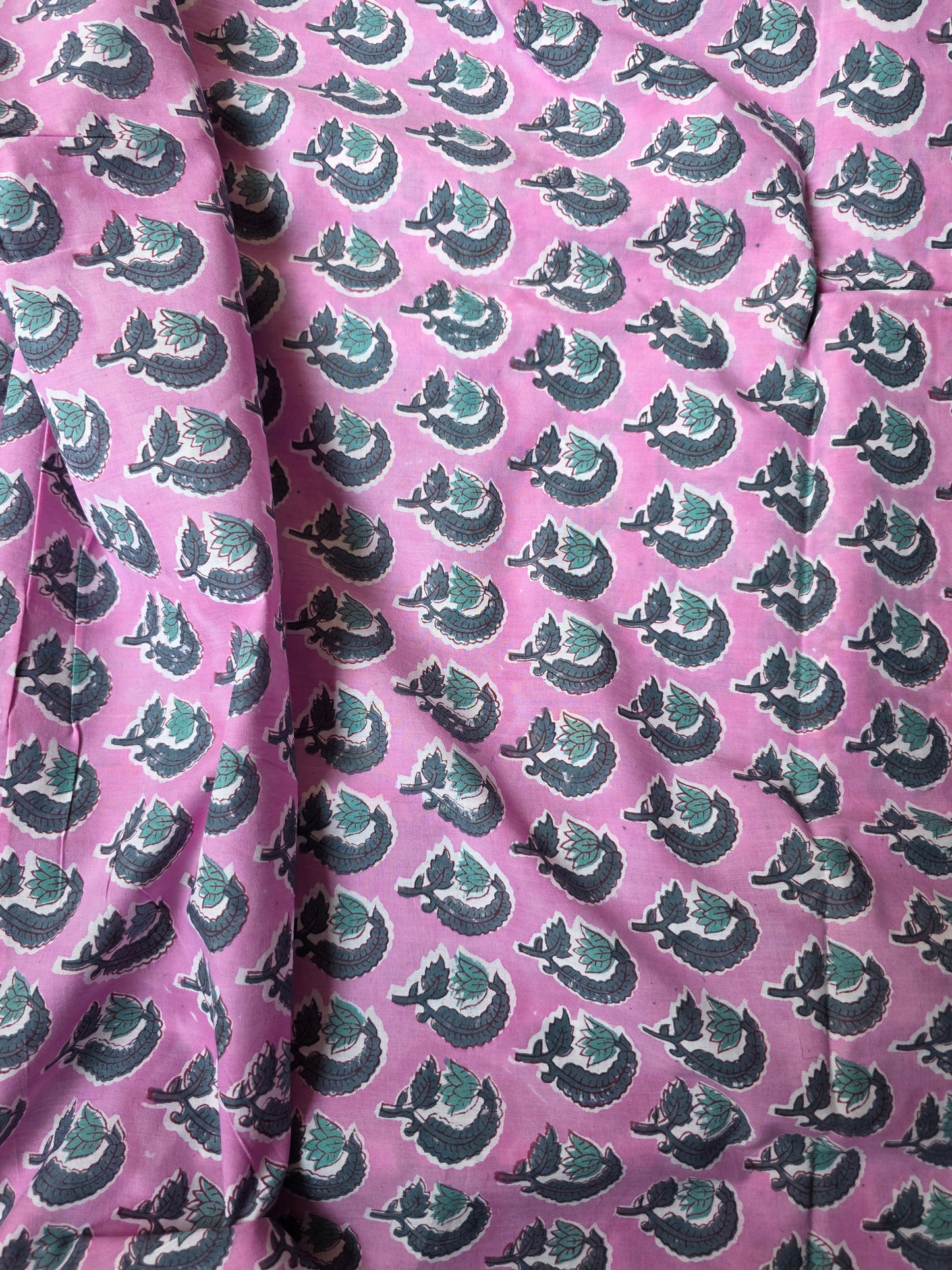 Pure Soft Cotton Handblock Printed Fabric