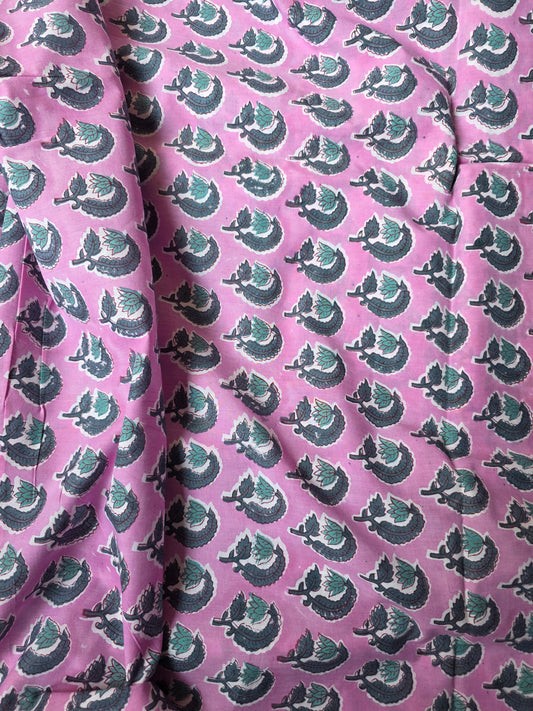 Pure Soft Cotton Handblock Printed Fabric