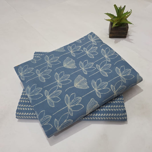 Pure Cotton Handblock Printed 2PC Top-Bottom Suit Set