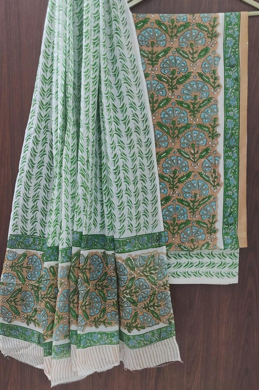 Pure Soft Cotton Hand Block Printed Suit Set
