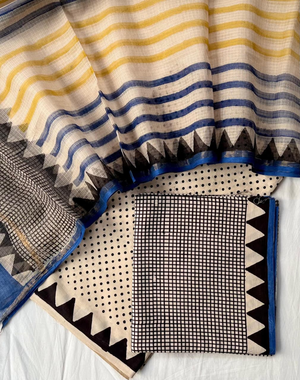 Pure Cotton Hand Block Printed Suit Set With Kota Doria Dupatta