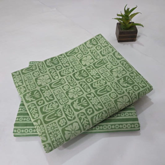 Pure Cotton Handblock Printed 2PC Top-Bottom Suit Set