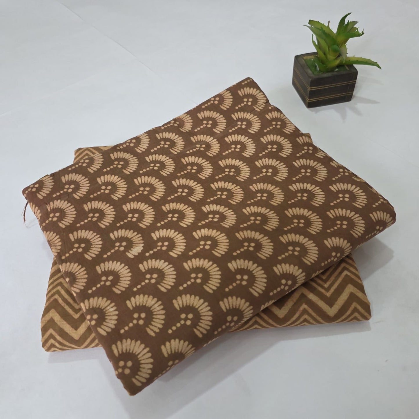 Pure Soft Cotton Handblock Printed 2PC Top-Bottom Suit Set