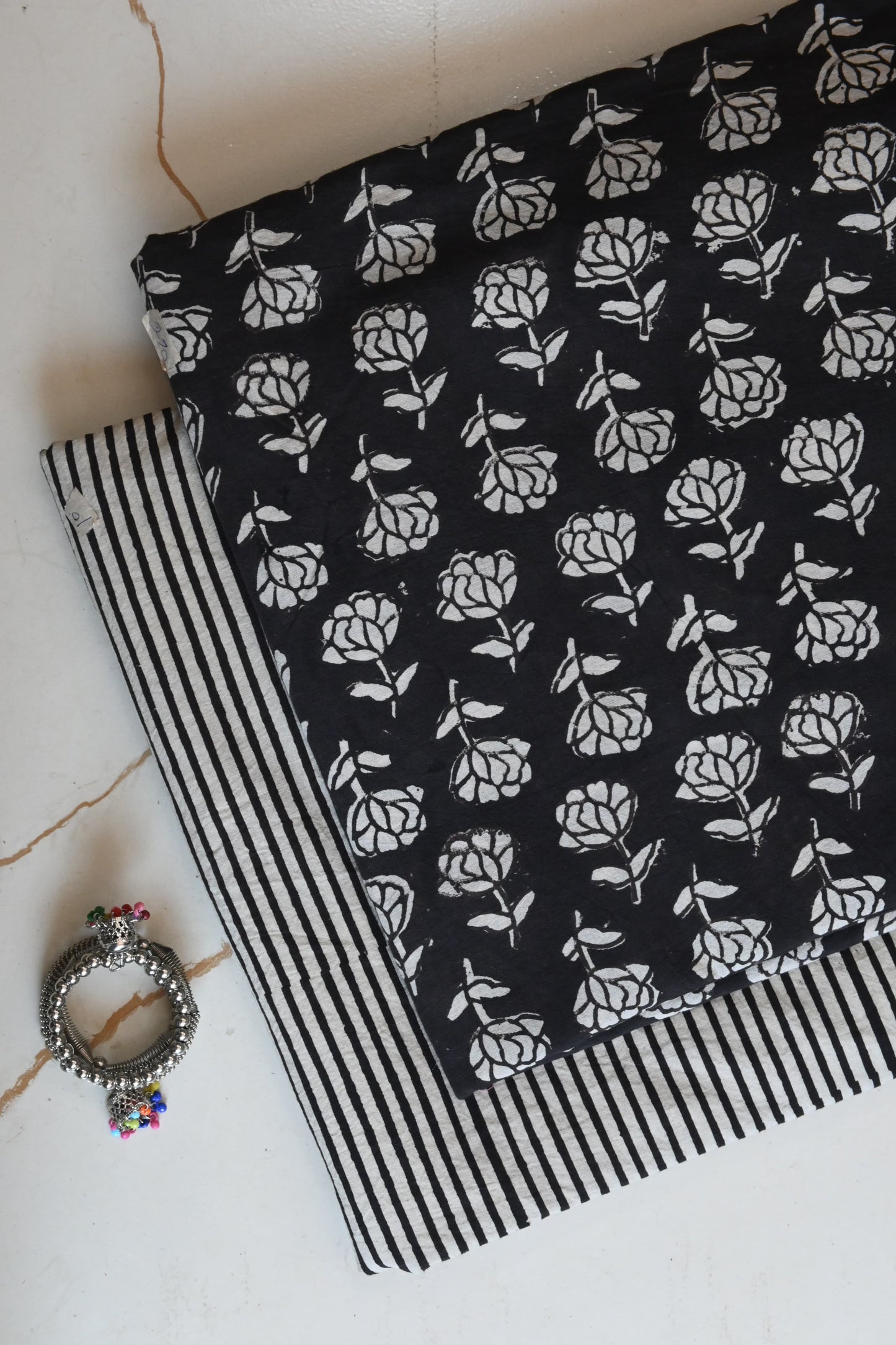 Pure Soft Cotton Handblock Printed 2PC Top-Bottom Suit Set (2.50 Meter Each)