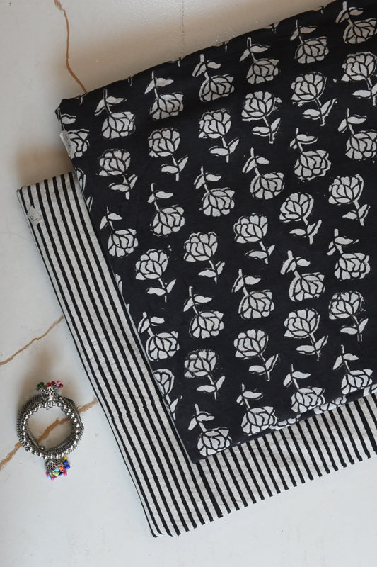 Pure Soft Cotton Handblock Printed 2PC Top-Bottom Suit Set (2.50 Meter Each)