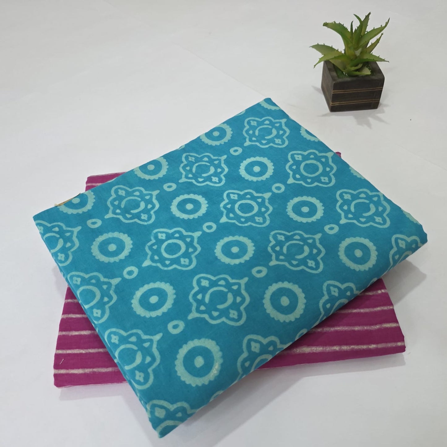 Pure Soft Cotton Handblock Printed 2PC Top-Bottom Suit Set