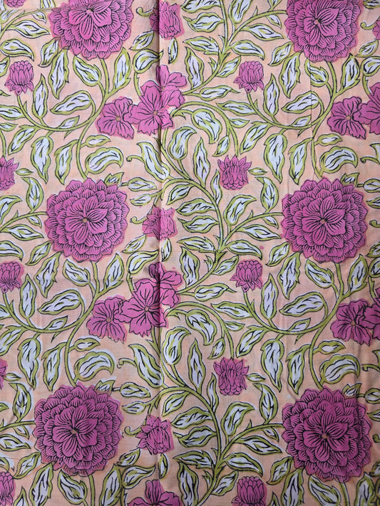 Pure Soft Cotton Handblock Printed Fabric