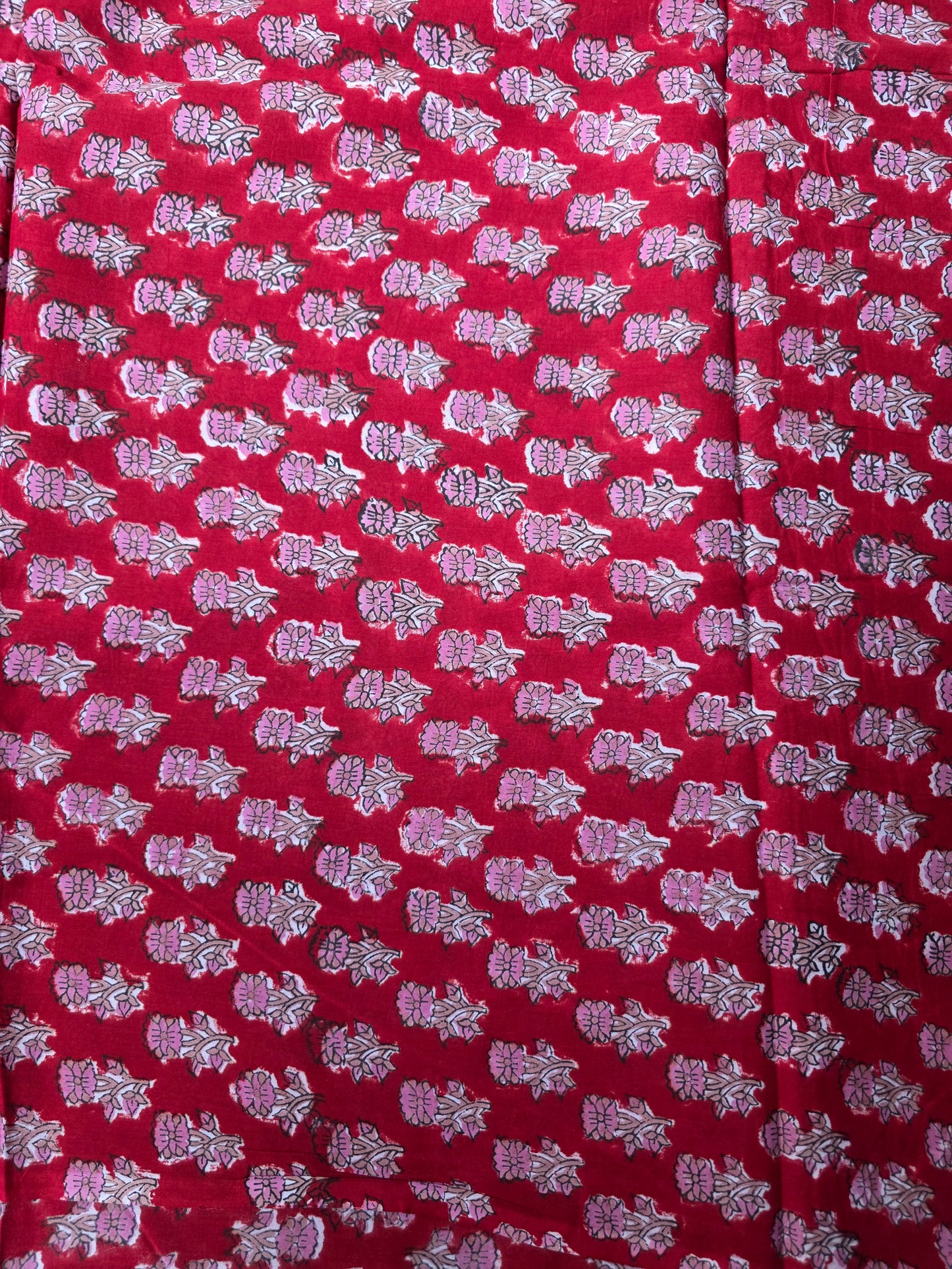 Pure Soft Mulmul Cotton Handblock Printed Fabric
