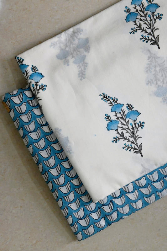 Pure Soft Sanganeri Cotton Handblock Printed 2PC Top-Bottom Suit Set (2.50 Meter Each)
