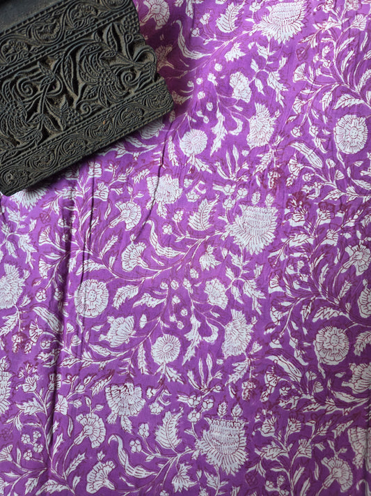 Pure Soft Cotton Handblock Printed Fabric