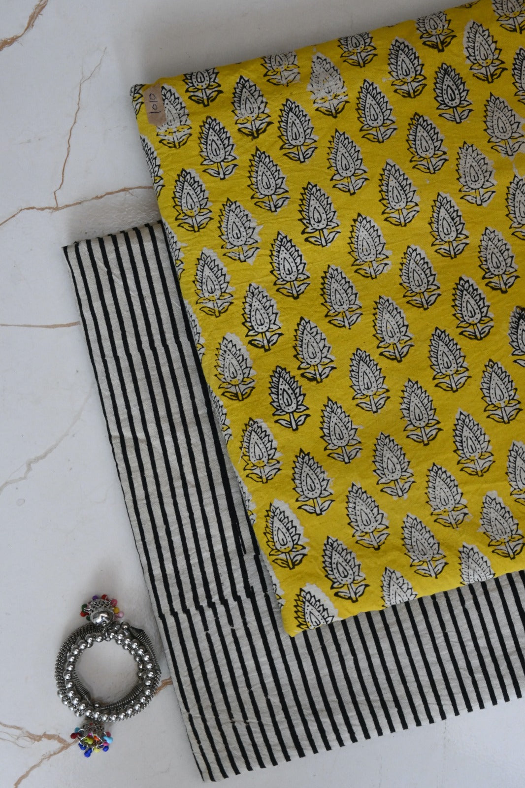 Pure Soft Cotton Handblock Printed 2PC Top-Bottom Suit Set (2.50 Meter Each)