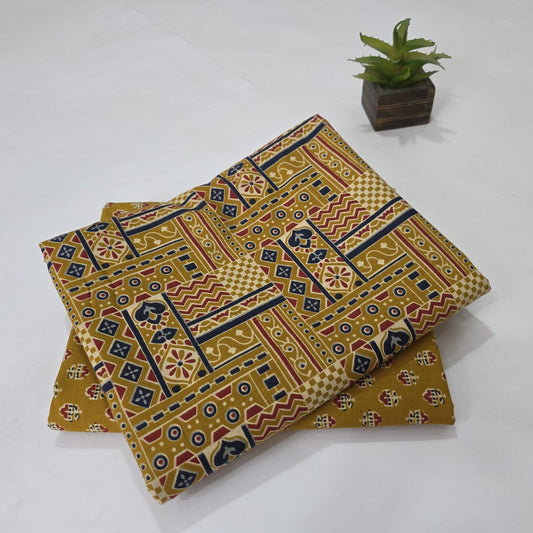 Pure Soft Cotton Handblock Printed 2PC Top-Bottom Suit Set