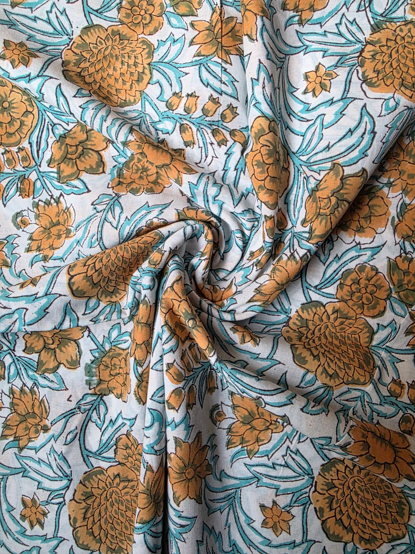 Pure Soft Cotton Handblock Printed Fabric