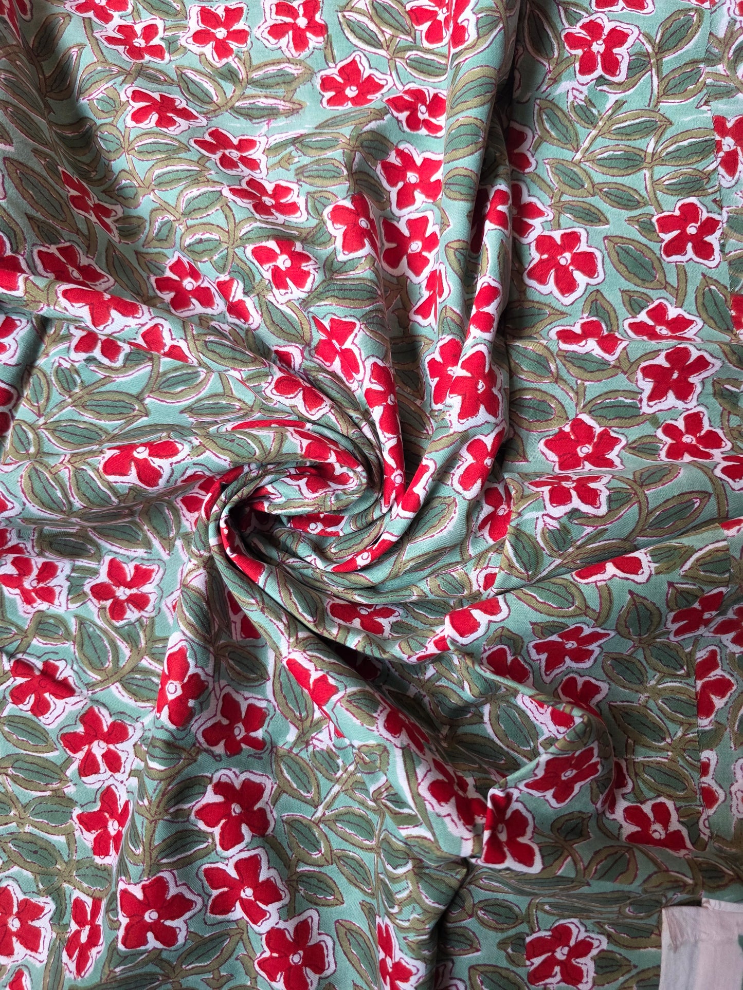 Pure Soft Cotton Handblock Printed Fabric