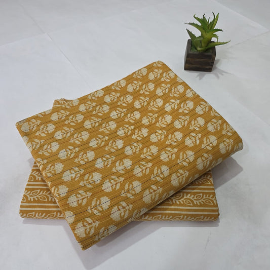 Pure Cotton Kantha Handblock Printed 2PC Top-Bottom Suit Set