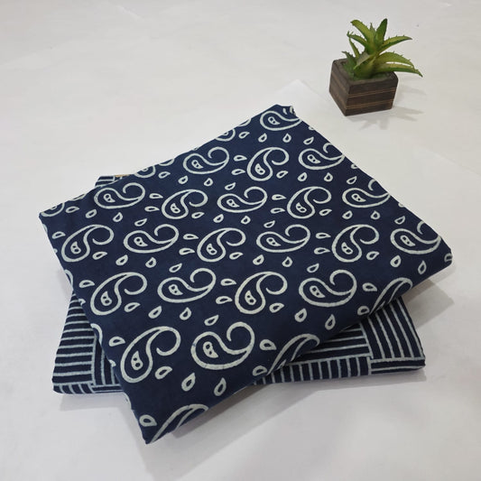 Pure Soft Cotton Handblock Printed 2PC Top-Bottom Suit Set