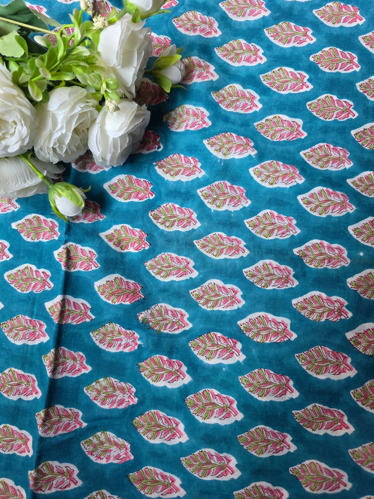 Pure Soft Cotton Handblock Printed Fabric