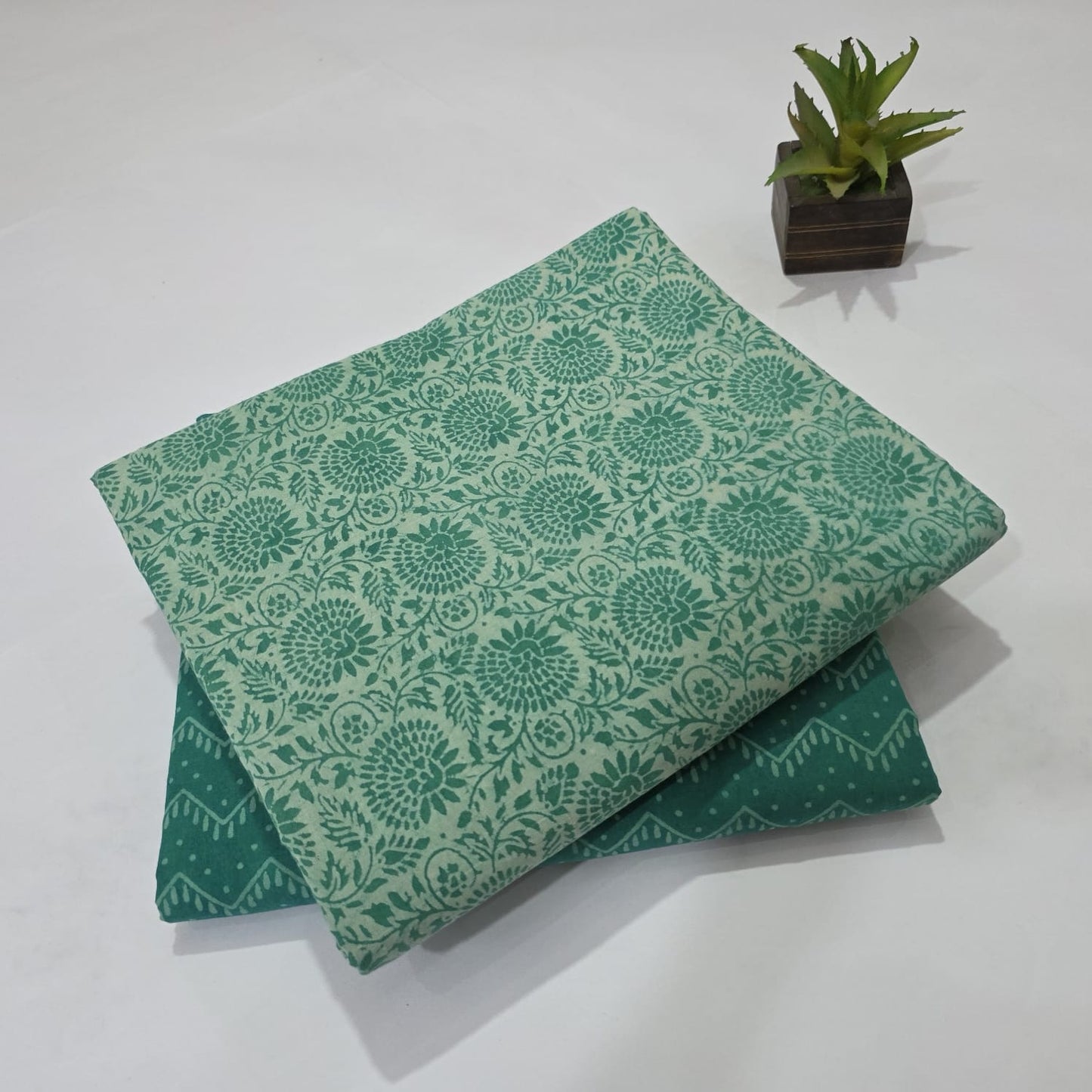 Pure Cotton Handblock Printed 2PC Top-Bottom Suit Set