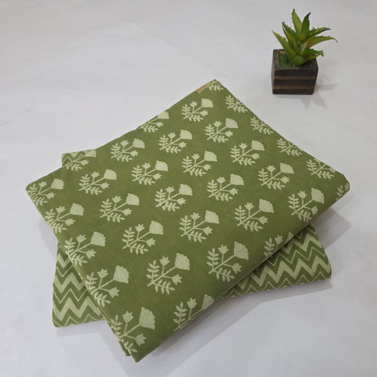 Pure Soft Cotton Handblock Printed 2PC Top-Bottom Suit Set