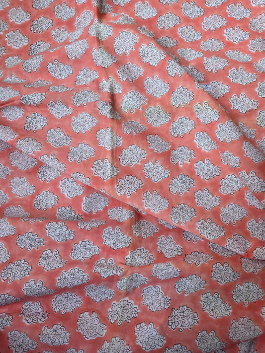 Pure Soft Cotton Handblock Printed Fabric