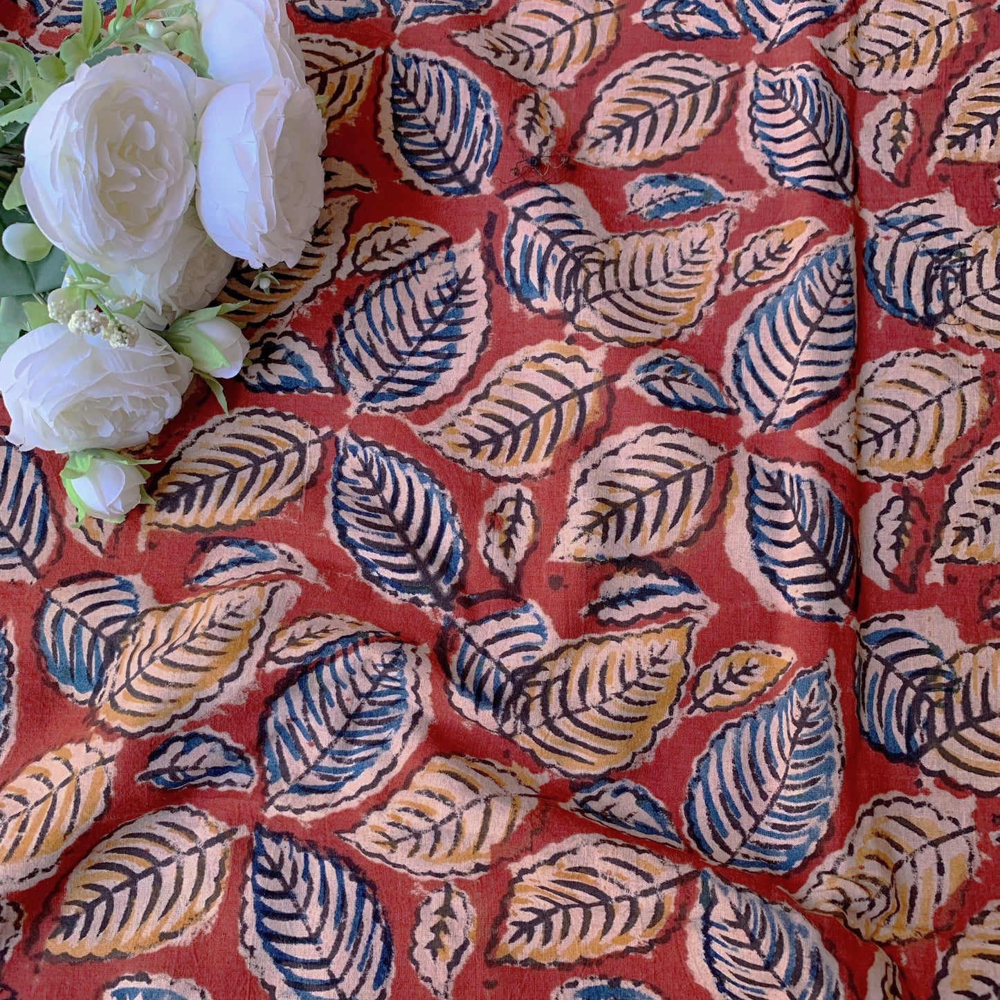 (Pre-cut 2 Meter) Pure Soft Cotton Handblock Printed Kalamkari Fabric