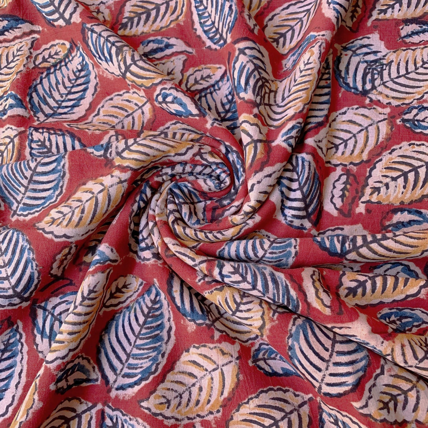 (Pre-cut 2 Meter) Pure Soft Cotton Handblock Printed Kalamkari Fabric