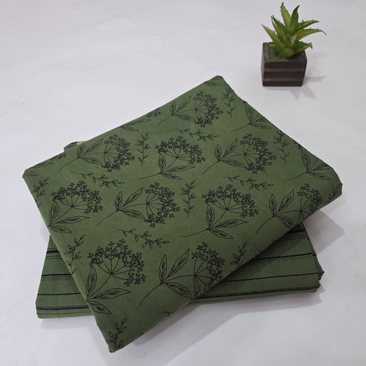 Pure Soft Cotton Handblock Printed 2PC Top-Bottom Suit Set