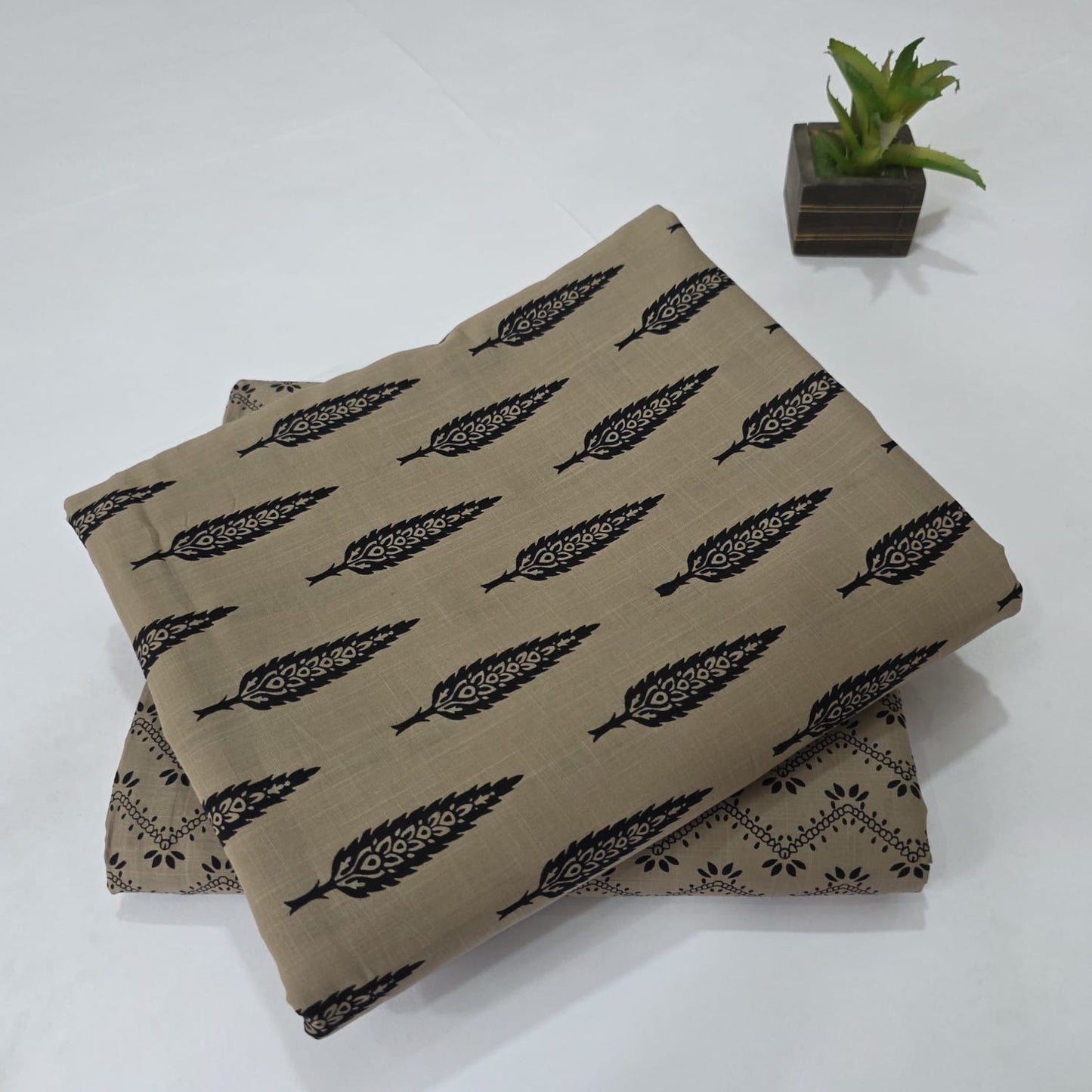 Pure Soft Cotton Handblock Printed 2PC Top-Bottom Suit Set