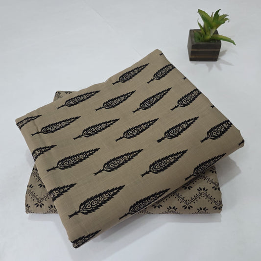 Pure Soft Cotton Handblock Printed 2PC Top-Bottom Suit Set