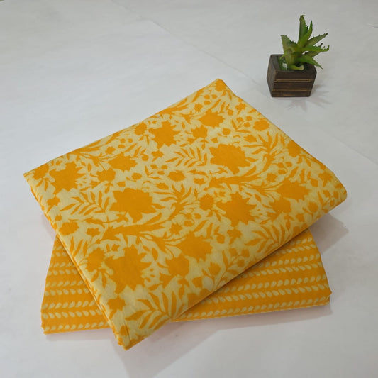 Pure Soft Cotton Handblock Printed 2PC Top-Bottom Suit Set