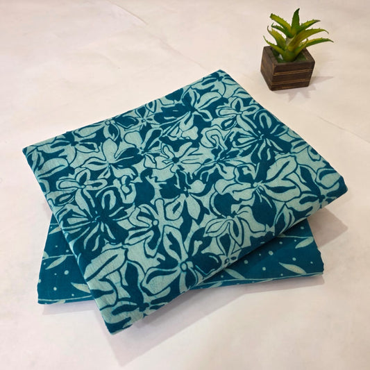 Pure Cotton Handblock Printed 2PC Top-Bottom Suit Set