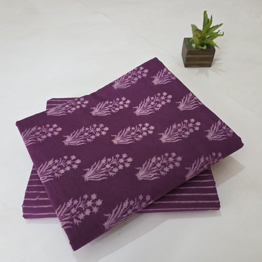 Pure Soft Cotton Handblock Printed 2PC Top-Bottom Suit Set