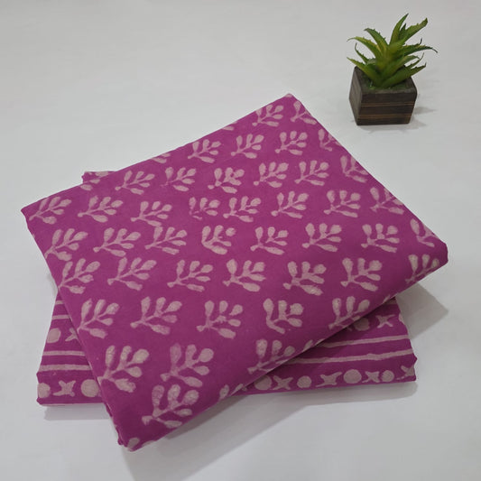 Pure Soft Cotton Handblock Printed 2PC Top-Bottom Suit Set