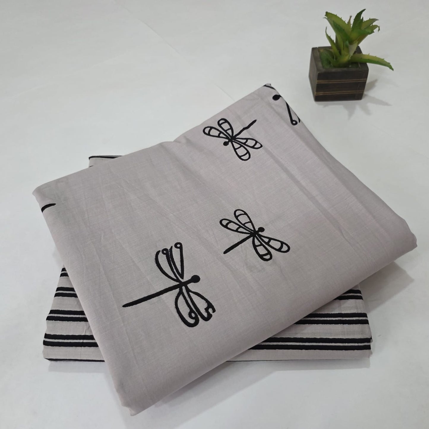 Pure Soft Cotton Handblock Printed 2PC Top-Bottom Suit Set