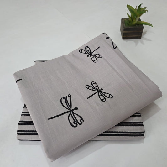 Pure Soft Cotton Handblock Printed 2PC Top-Bottom Suit Set