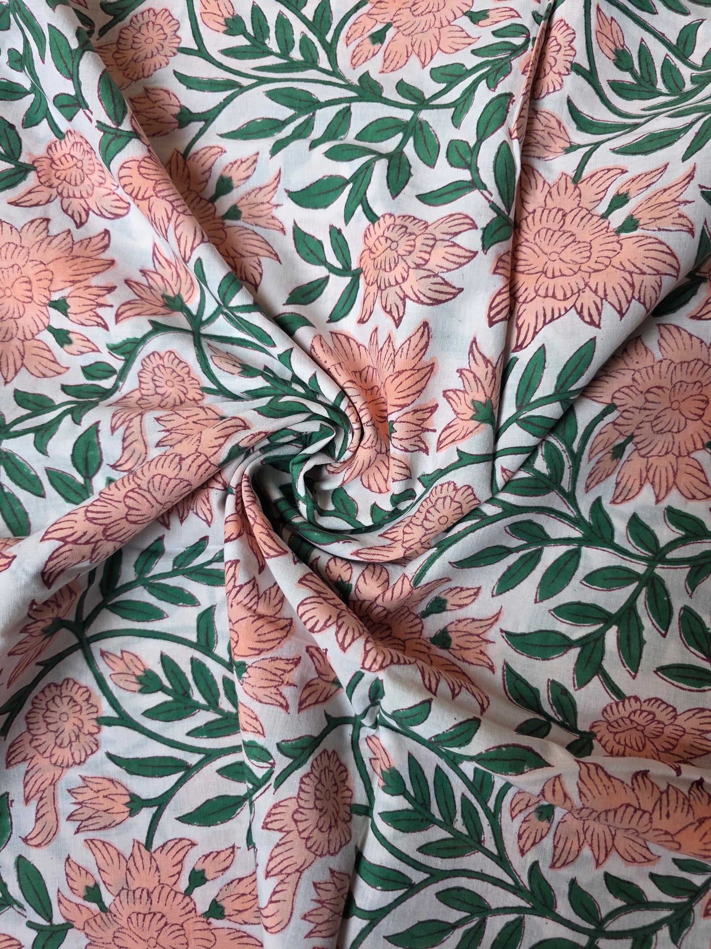 Pure Soft Cotton Handblock Printed Fabric