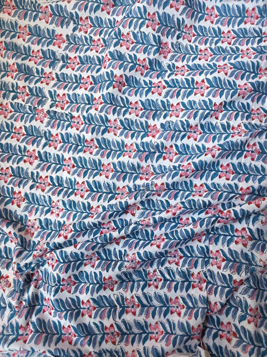 Pure Soft Cotton Handblock Printed Fabric