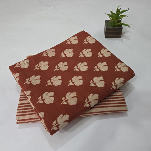 Pure Cotton Handblock Printed 2PC Top-Bottom Suit Set