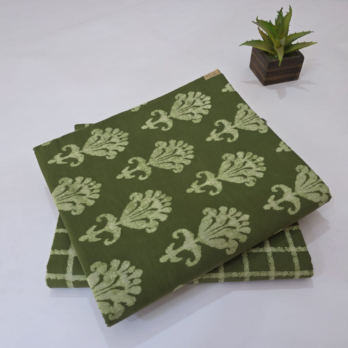 Pure Soft Cotton Handblock Printed 2PC Top-Bottom Suit Set