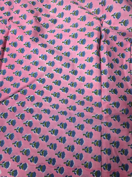 Pure Soft Cotton Handblock Printed Fabric