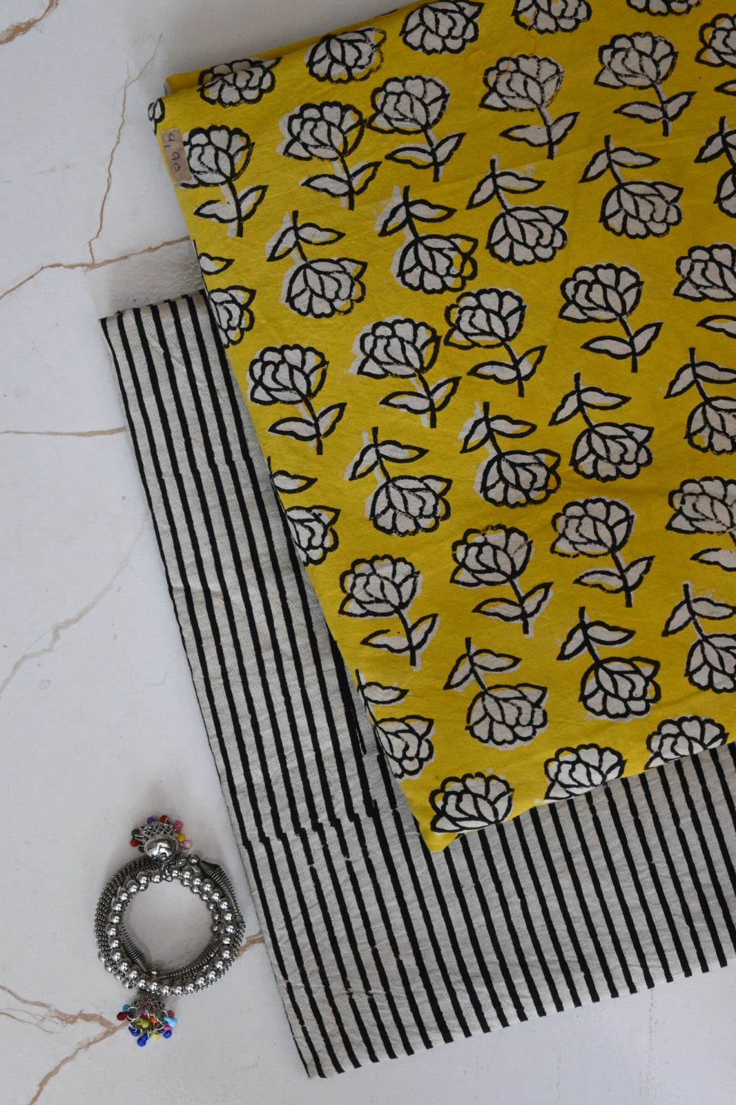 Pure Soft Cotton Handblock Printed 2PC Top-Bottom Suit Set (2.50 Meter Each)