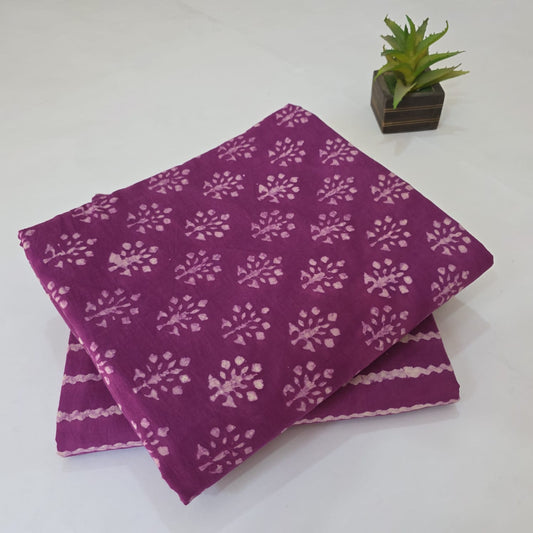 Pure Soft Cotton Handblock Printed 2PC Top-Bottom Suit Set