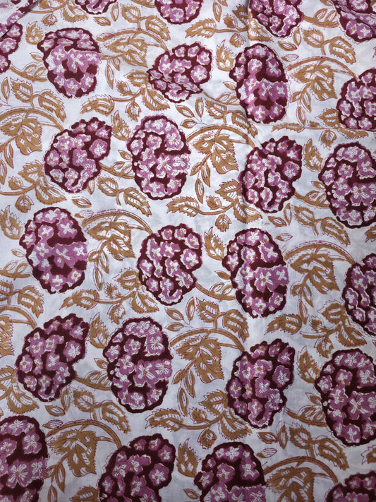 Pure Soft Cotton Handblock Printed Fabric