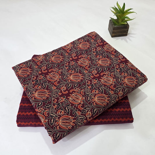 Pure Cotton Handblock Printed 2PC Top-Bottom Suit Set