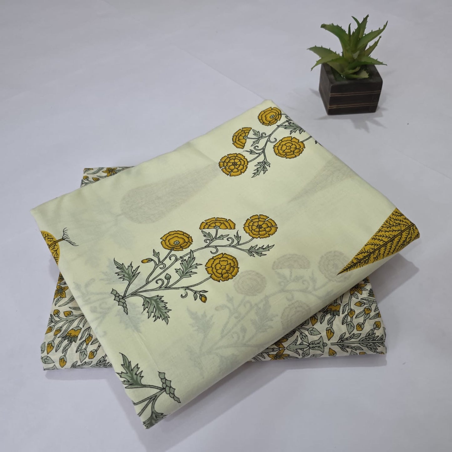 Pure Soft Cotton Handblock Printed 2PC Top-Bottom Suit Set