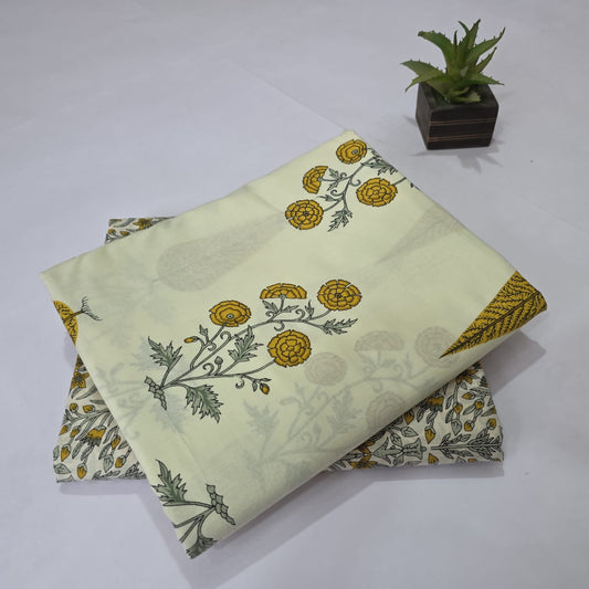Pure Soft Cotton Handblock Printed 2PC Top-Bottom Suit Set