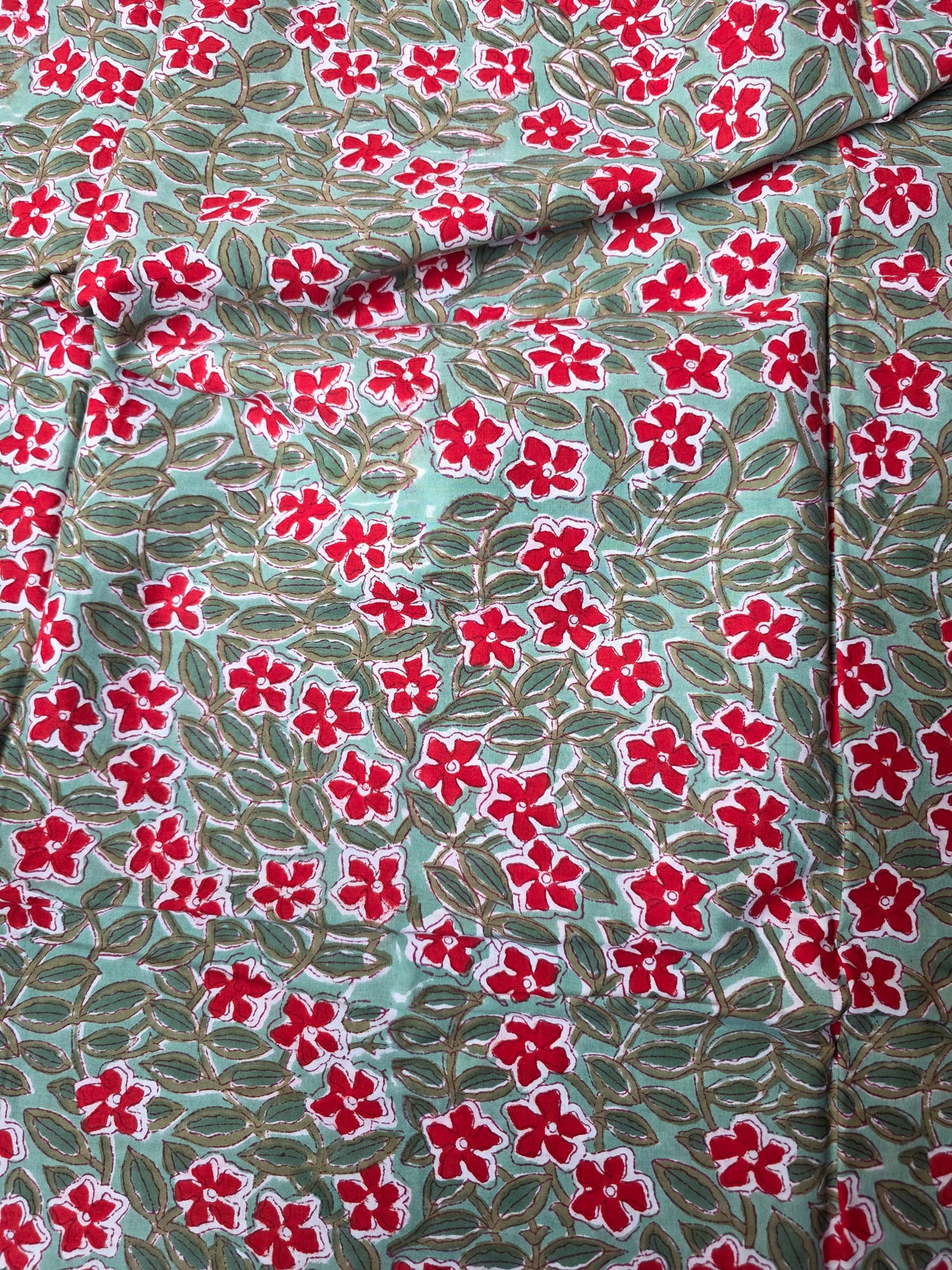 Pure Soft Cotton Handblock Printed Fabric